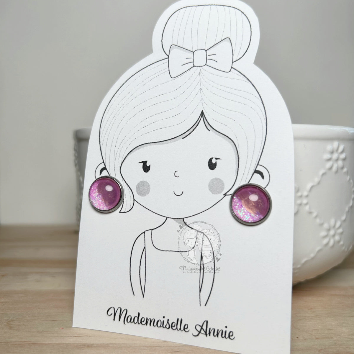 Clous d'oreilles rose brillant