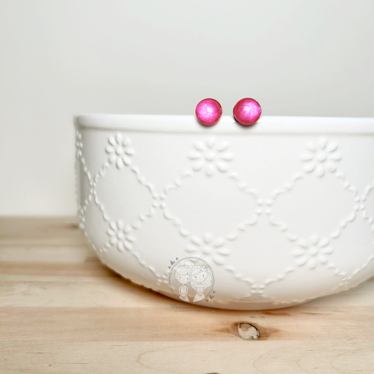 Boucle d'oreilles Clous roses