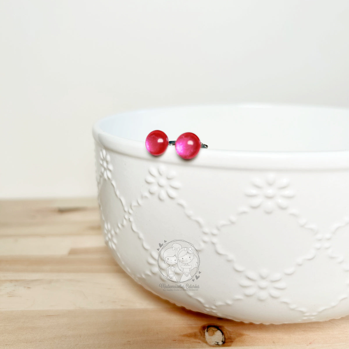 Boucle d'oreilles Clous roses