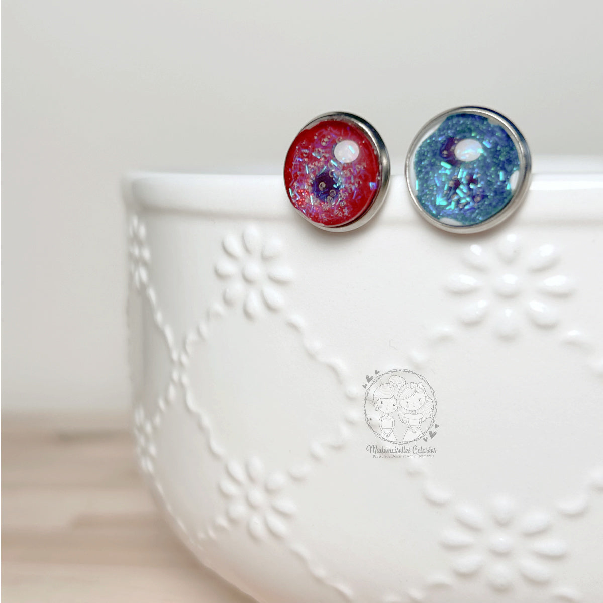 Boucle d'oreille Clou 2 couleurs