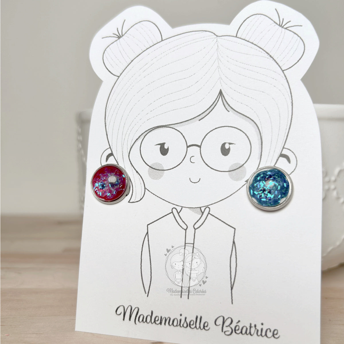 Boucle d'oreille Clou 2 couleurs