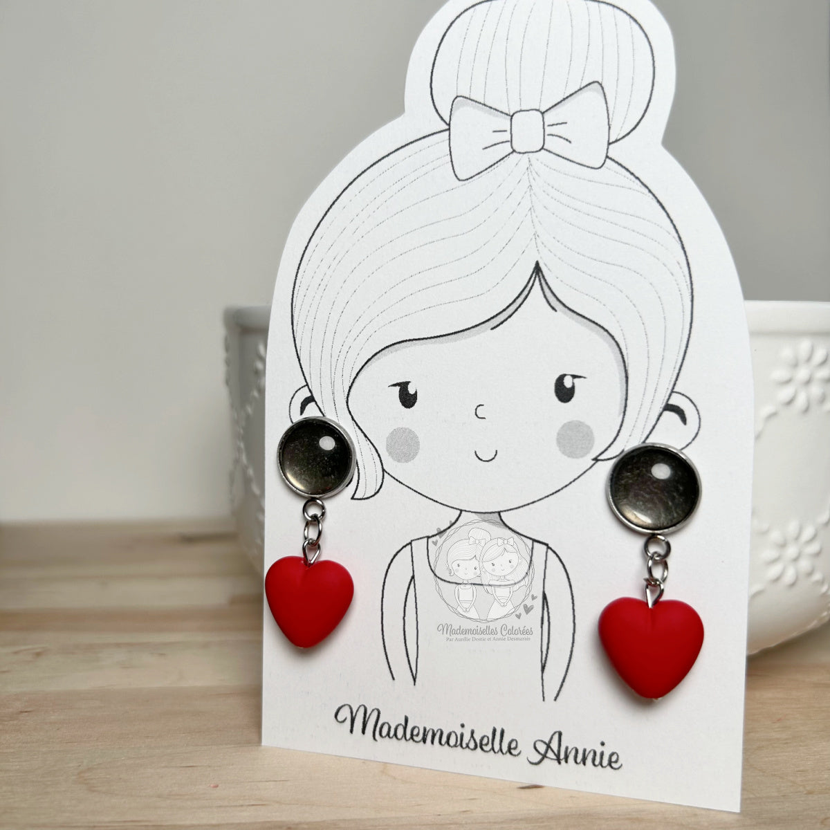 Boucles d'oreilles Pendante avec petit coeur #2