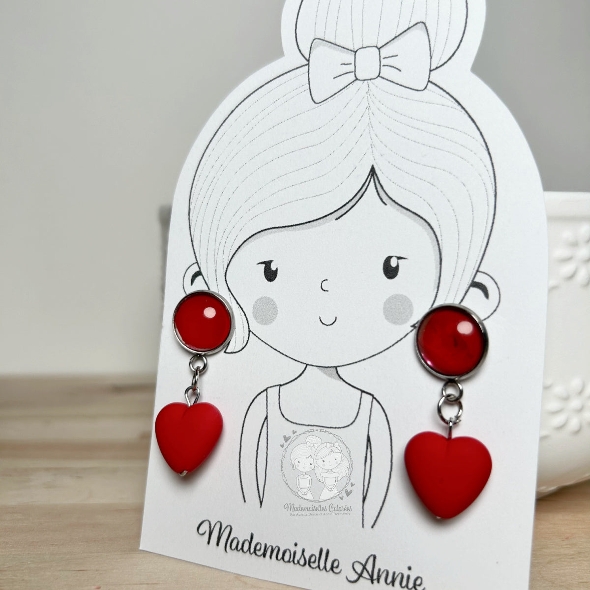 Boucles d'oreilles Pendante avec petit coeur