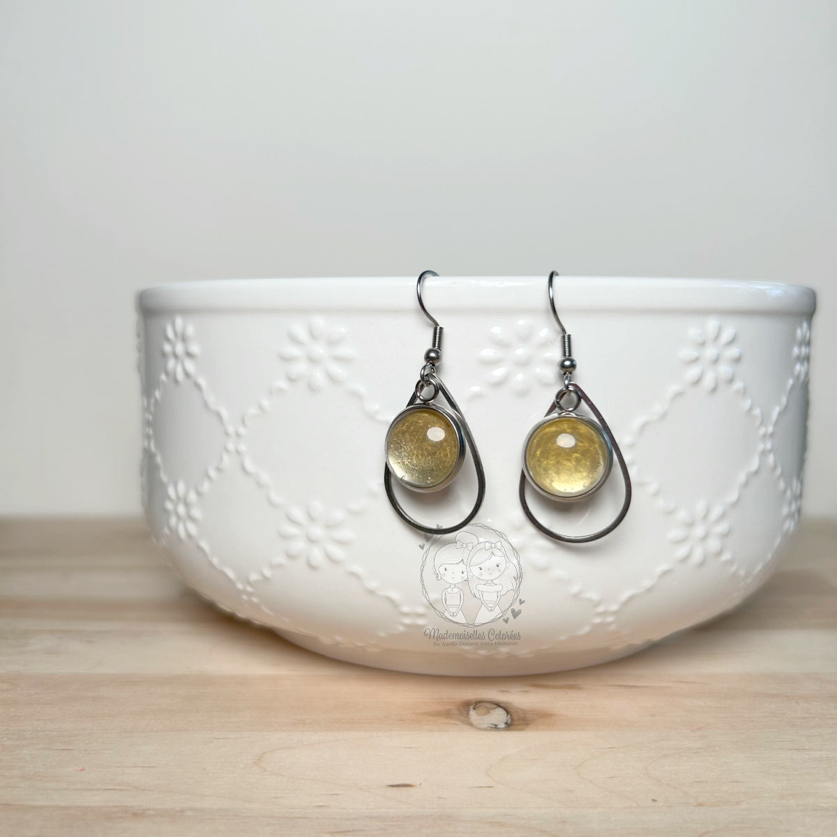 Boucle d'oreille pendante forme géométique #2