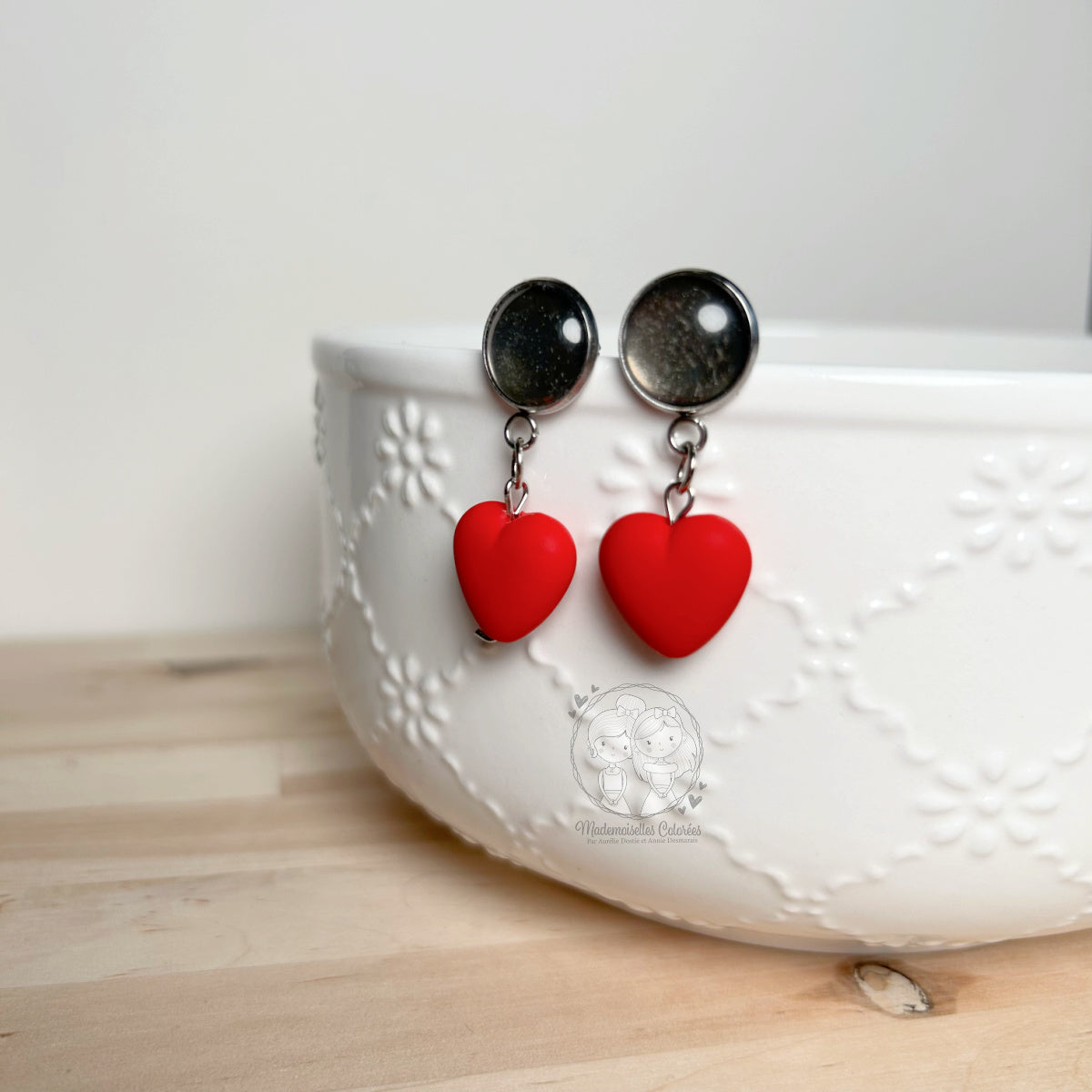 Boucles d'oreilles Pendante avec petit coeur #2